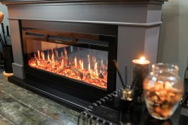 Каминокомплект California SFT (Разборный) - Серый графит с очагом Aspen Black