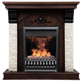 Электрокамин RealFlame Corfino NT орех с очагом 3D Oregan