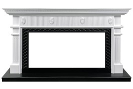 Каминокомплект Carlyle - Белый с черным с очагом Vision 42 LED